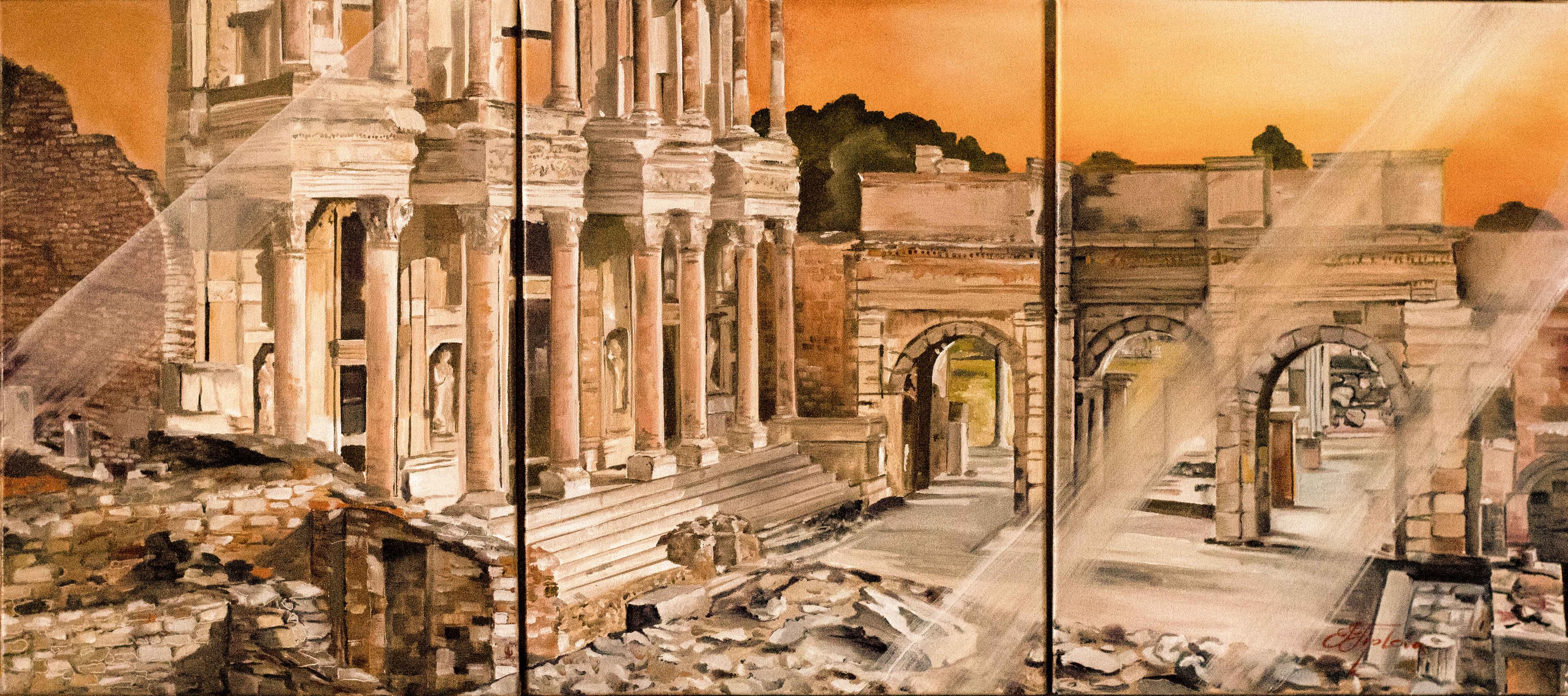 ANCIENT CITY EPHESUS — Oil on canvas, original painting by Tetiana Tiplova