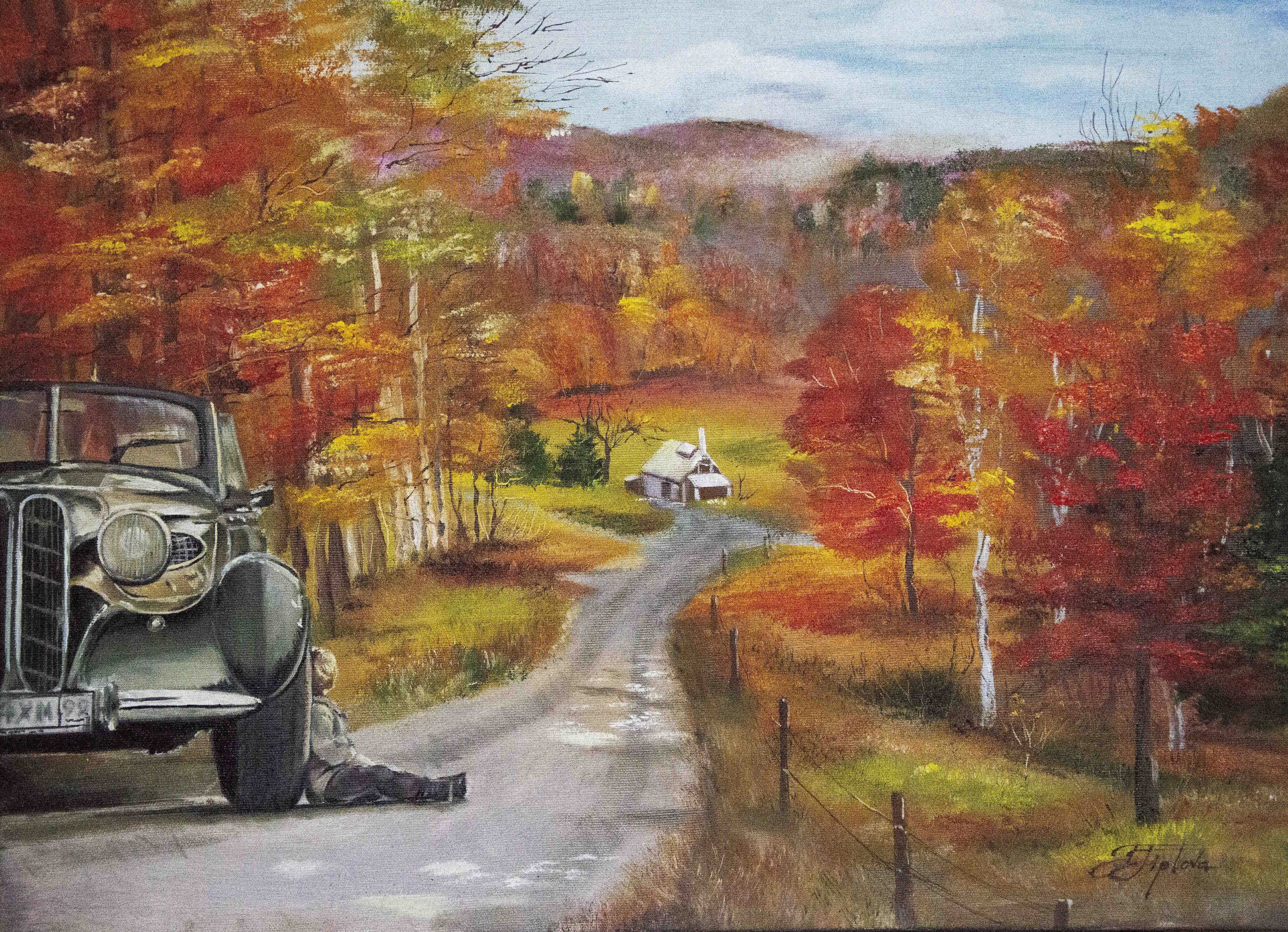 Bright autum — Oil on canvas, original painting by Tetiana Tiplova