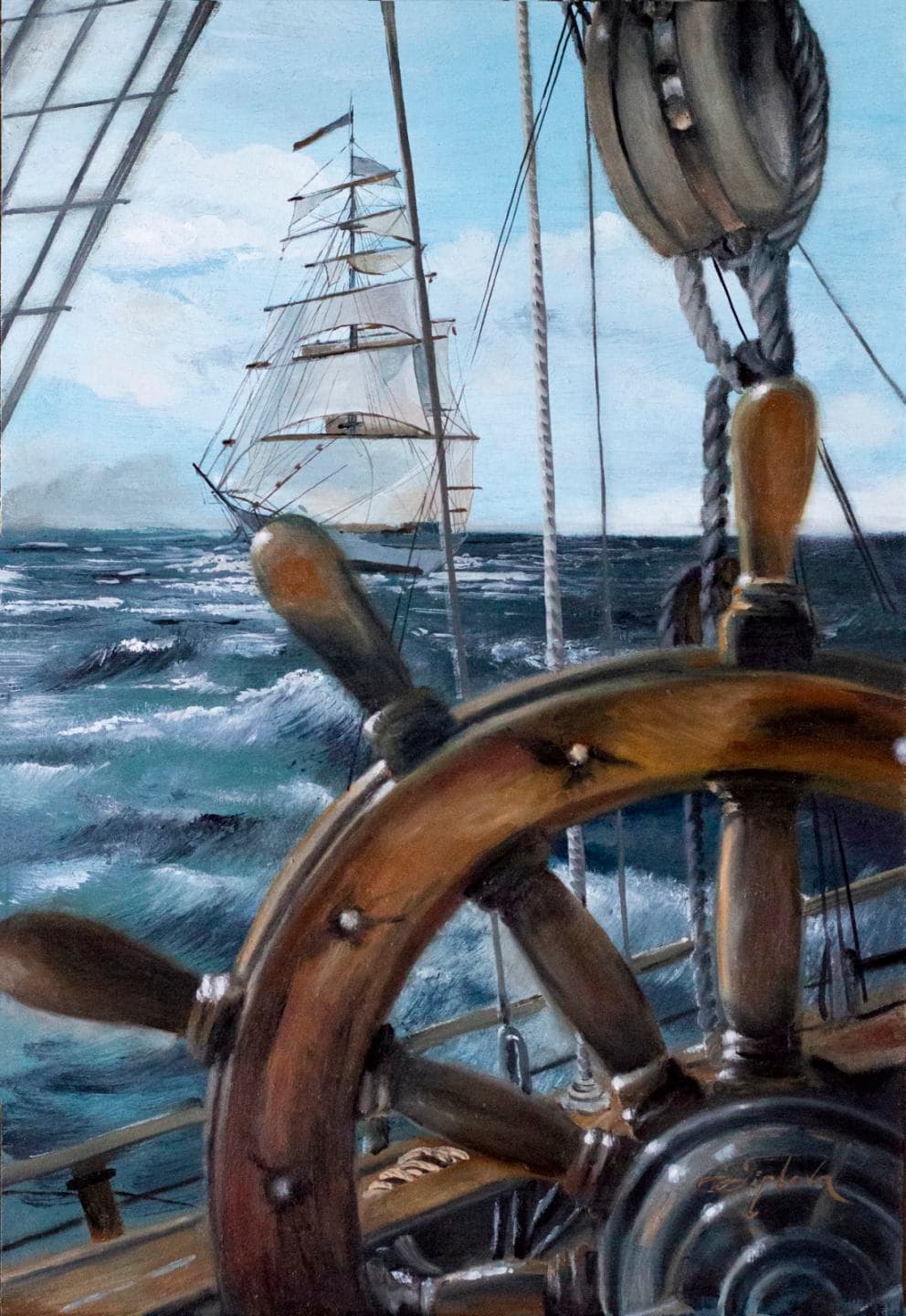 MASTER OF THE SEAS — Oil on MDF, original painting by Tetiana Tiplova