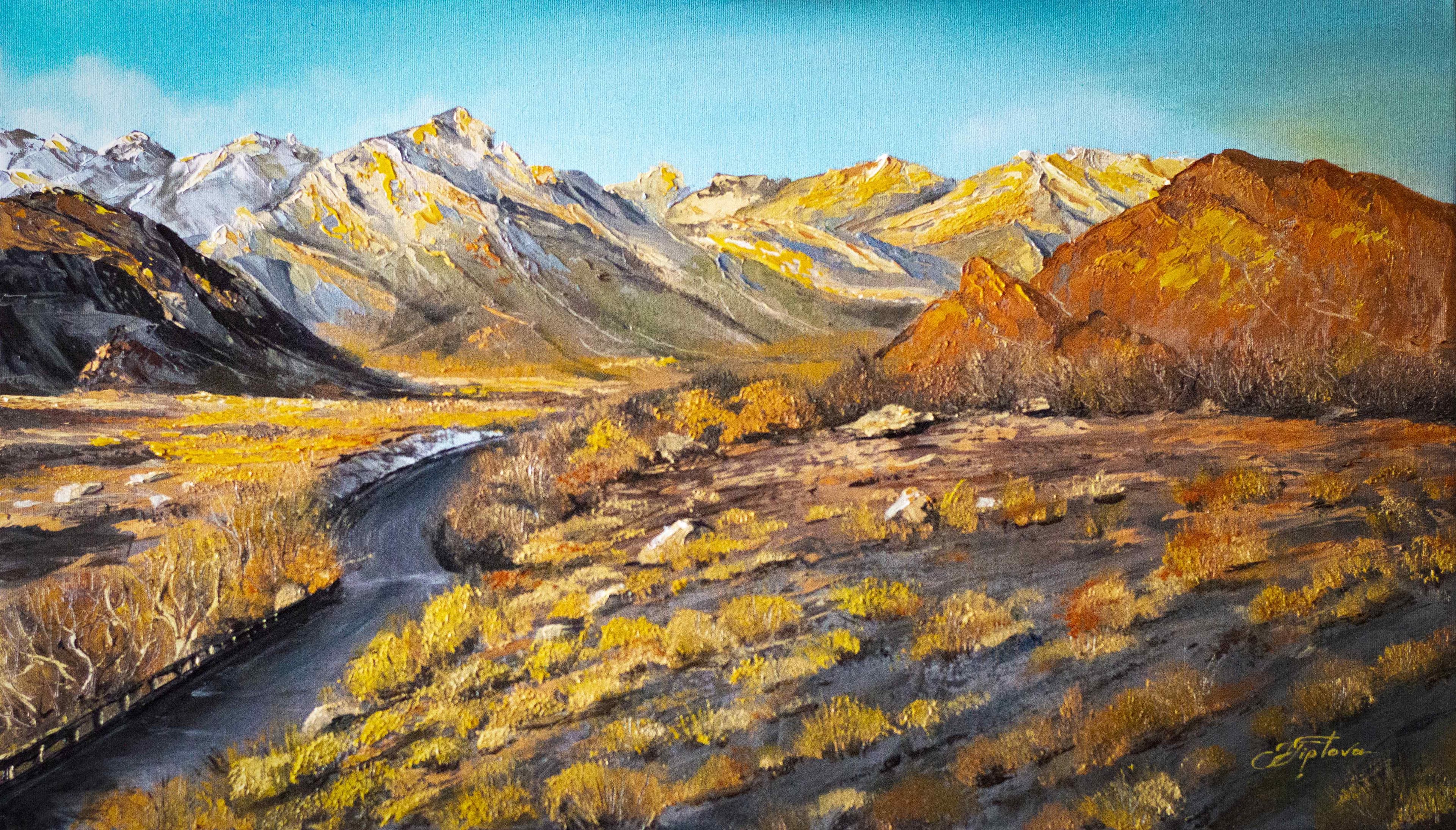 LONE PINE. USA — Oil on canvas, original painting by Tetiana Tiplova