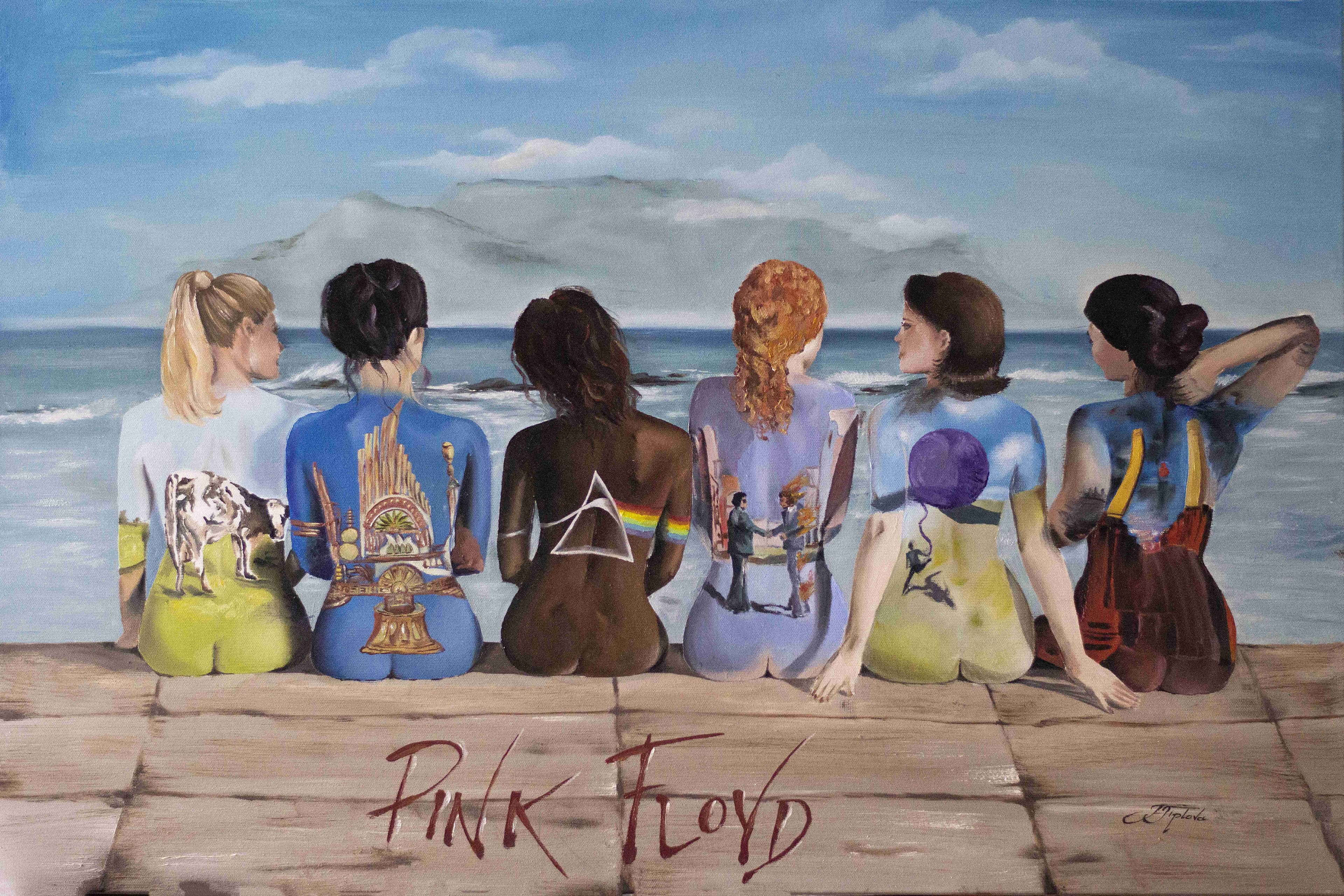 PINK FLOYD — Oil on canvas, original painting by Tetiana Tiplova